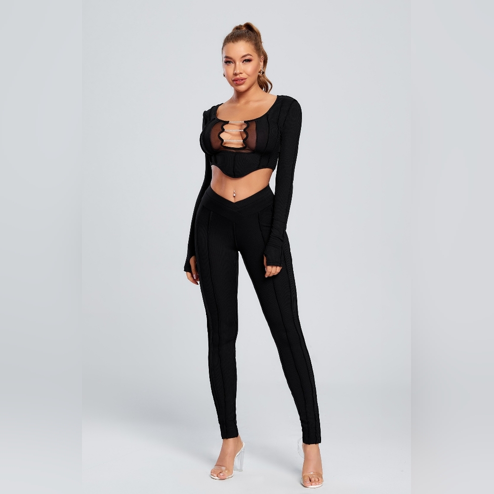 🖤Bright Diamond Black Rhinestone Chain 2-Piece Set💠 - Picture 4 of 9